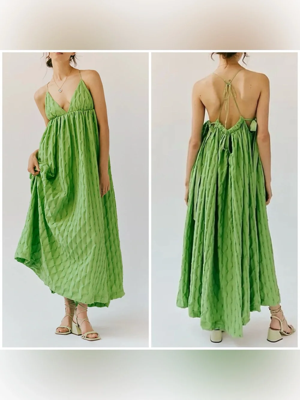 NWOT Free People Primmy Midi Dress - greengage green - XS